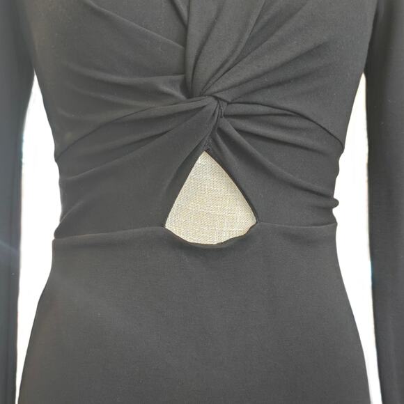 H&M Sexy Peekaboo Keyhole Mock Black Mini Dress Sz. 4 - Picture 4 of 6